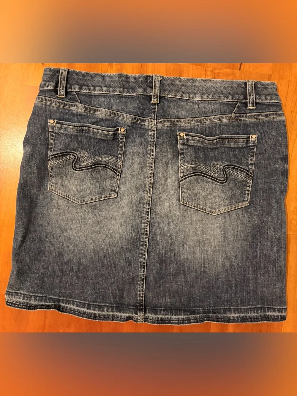 White House Black Market Blue Denim Mini Skirt